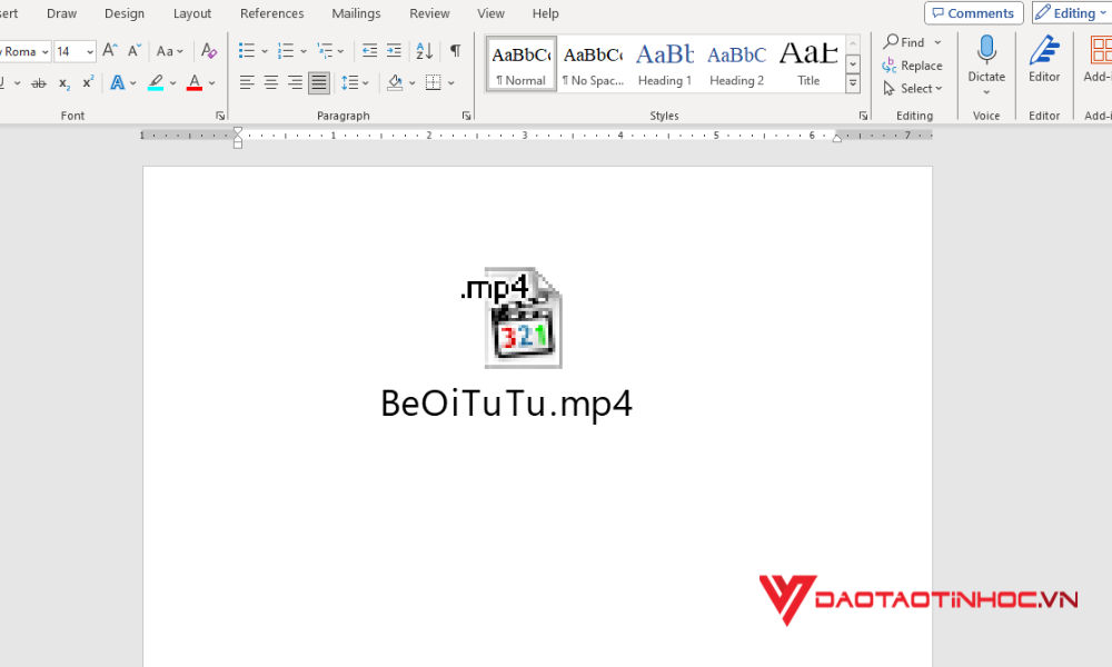 Chèn video vào Word - Bước 3
