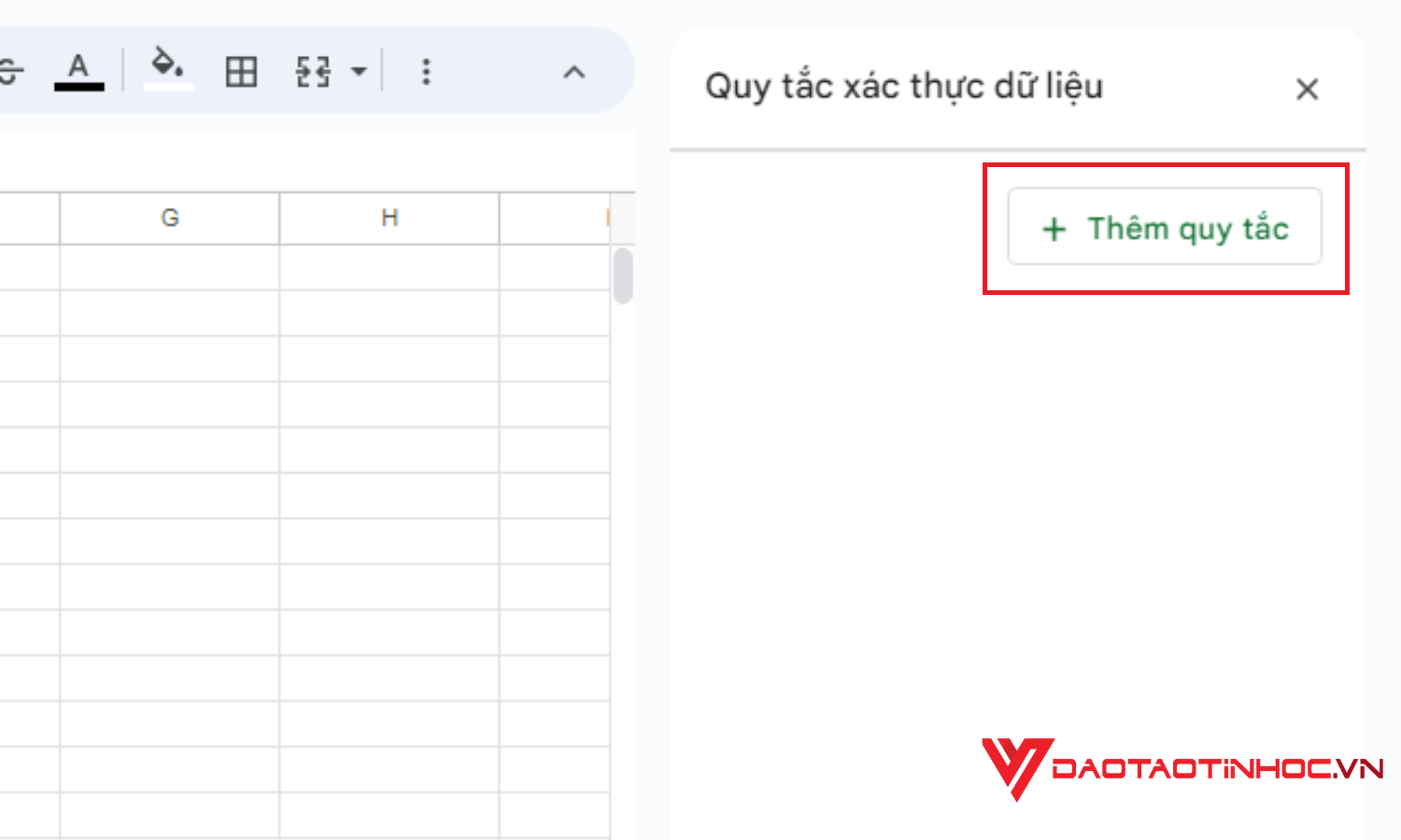 Cách tạo lựa chọn trong Google Sheet bằng dữ liệu tự nhập - Bước 3