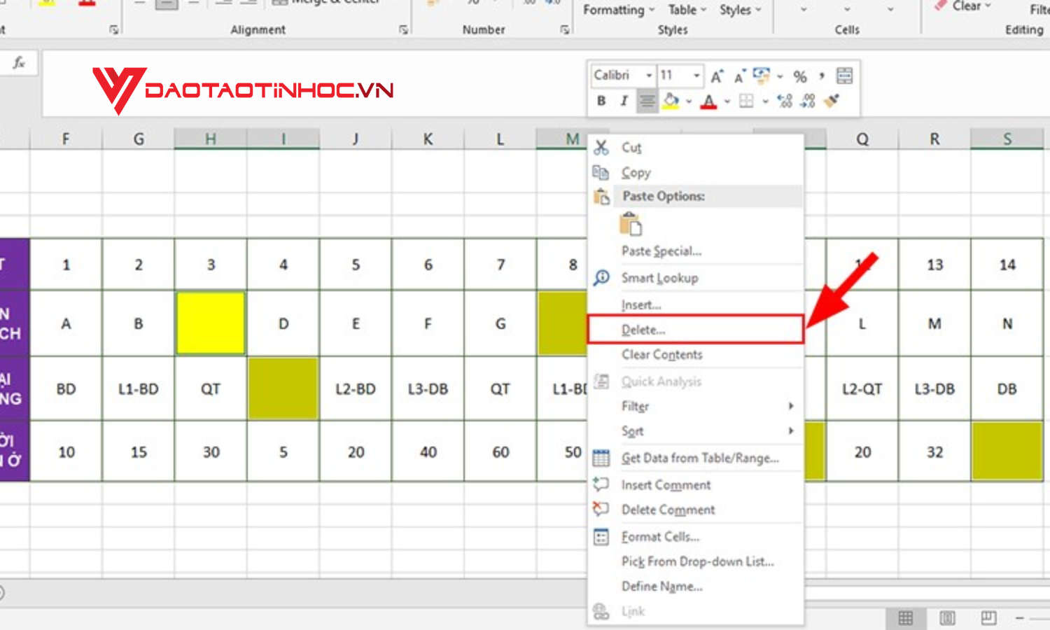 Cách xóa ô trống trong Excel - Bước 4