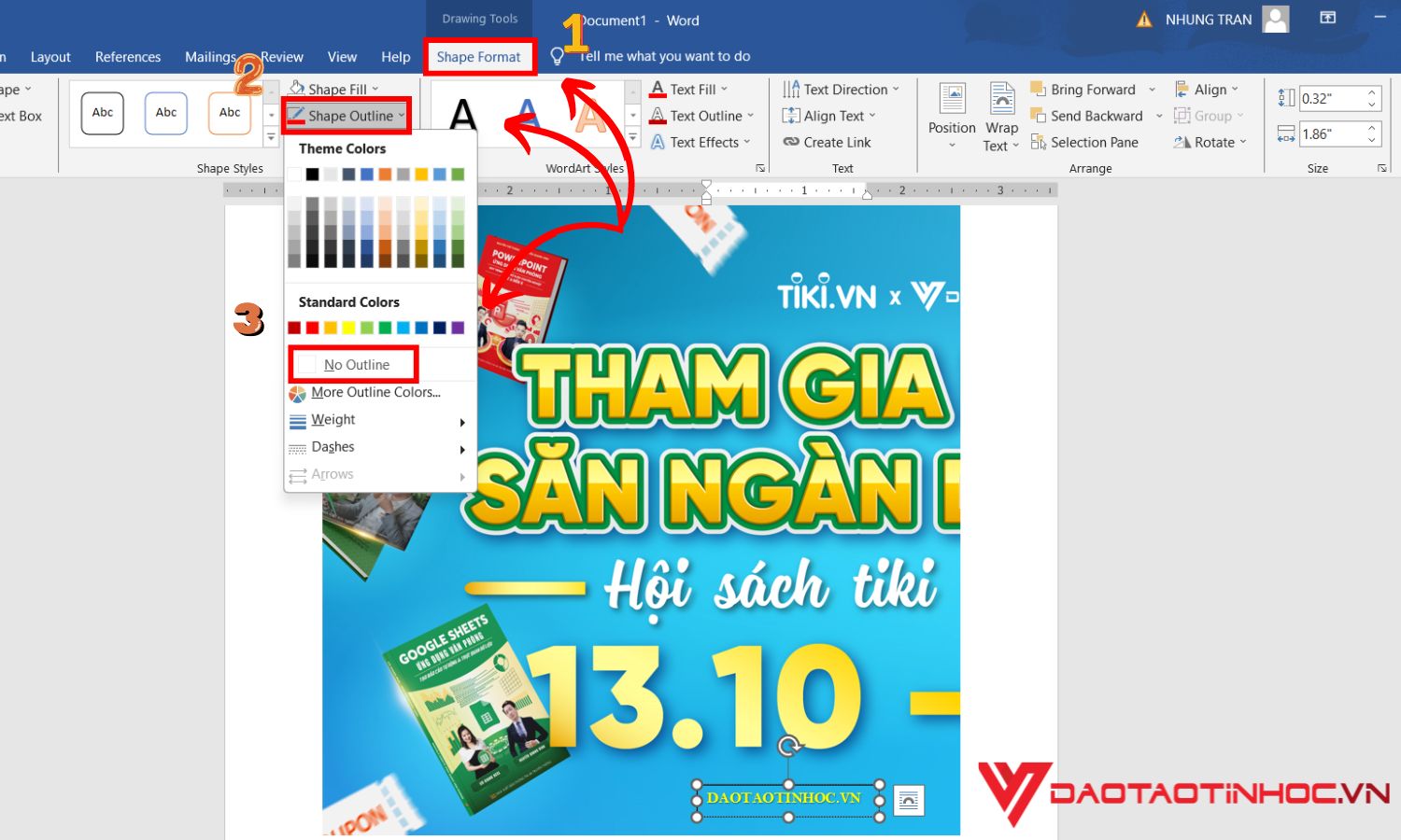 Cách chèn chữ vào ảnh trong word bước 6