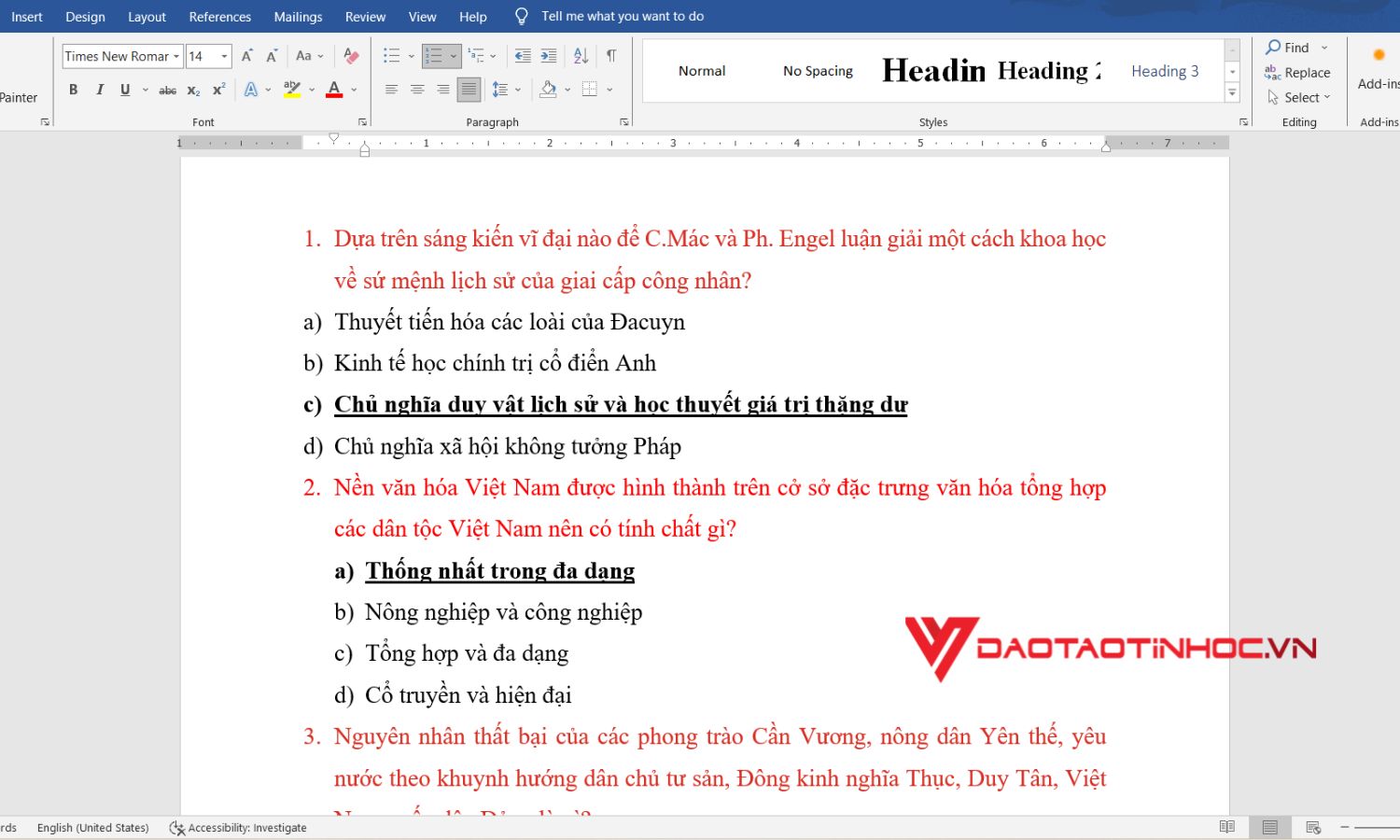 Cách chỉnh khoảng cách chữ trong word với các đáp án trắc nghiệm - Bước 4