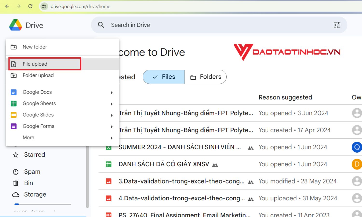 Chuyển hình ảnh thành văn bản Word bằng Google Drive - bước 1