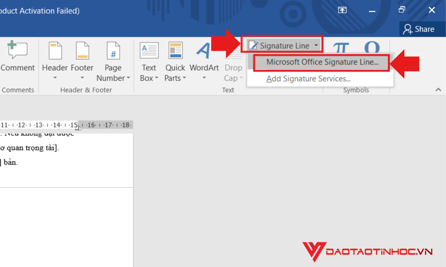 Cách Chèn Chữ Ký Trong Word Bằng Digital Signature - Bước 1