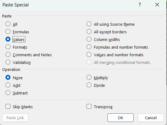 Cách Copy dữ liệu trong Excel với Paste Special 3