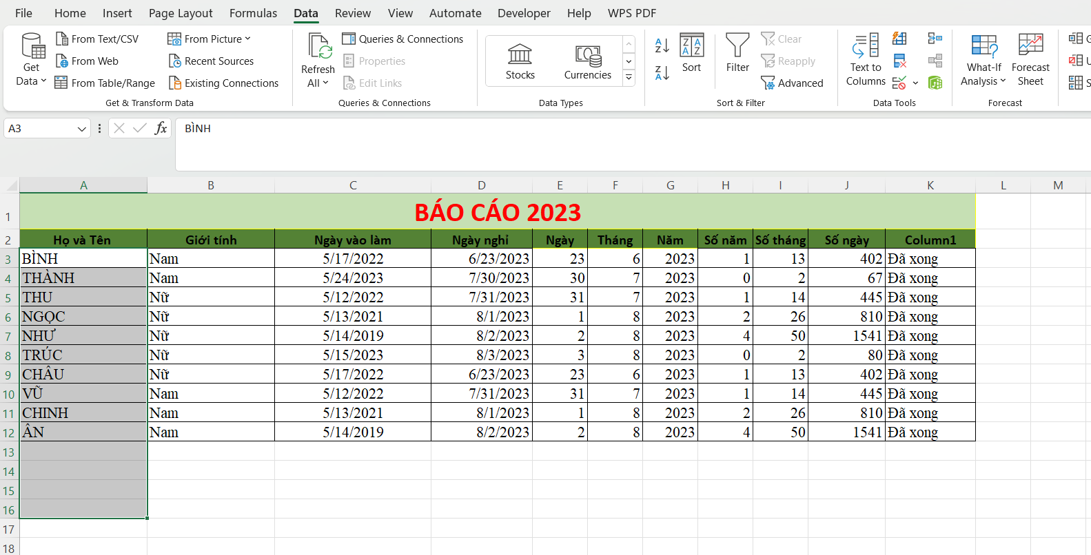 Cách dùng duplicate trong Excel để lọc dữ liệu