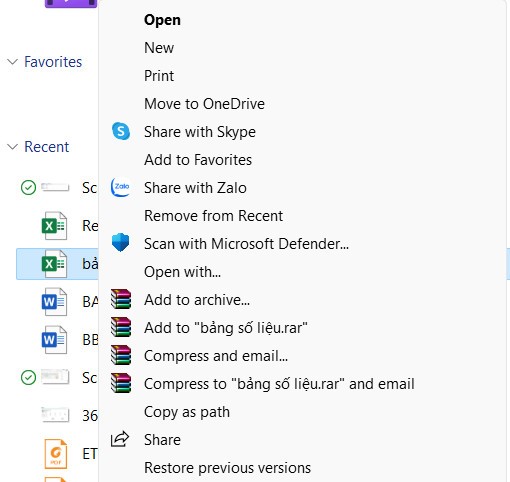 Cách nén file Excel 