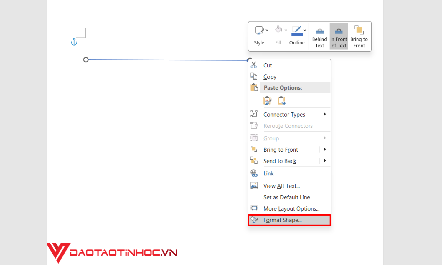 Cách vẽ mũi tên thường trong Word - bước 3
