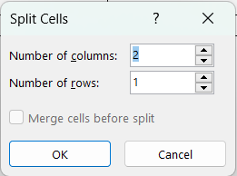 Chia ô trong Word với Split Cells