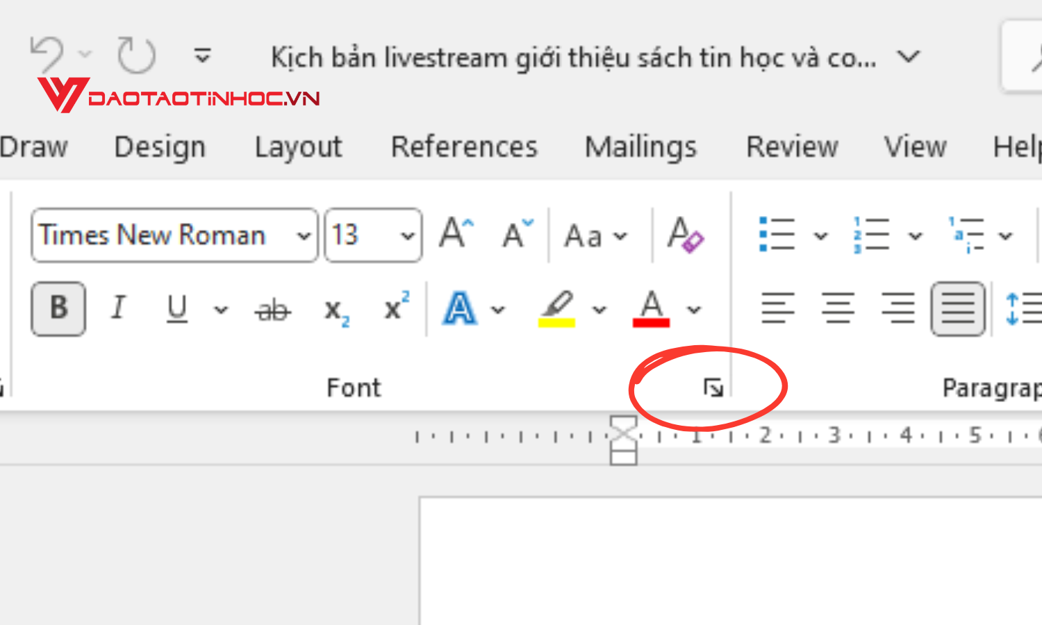 Chỉnh font chữ mặc định trong Word