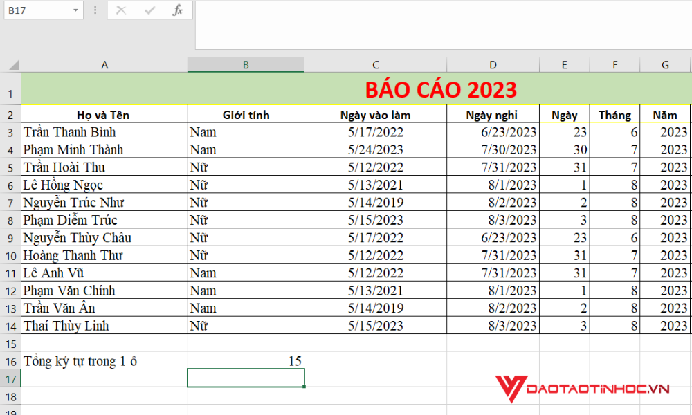 Đếm ký tự trong Excel bằng hàm LEN - 2