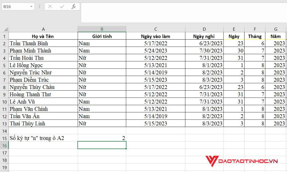 Đếm số ký tự có điều kiện trong dãy ô Excel - 2