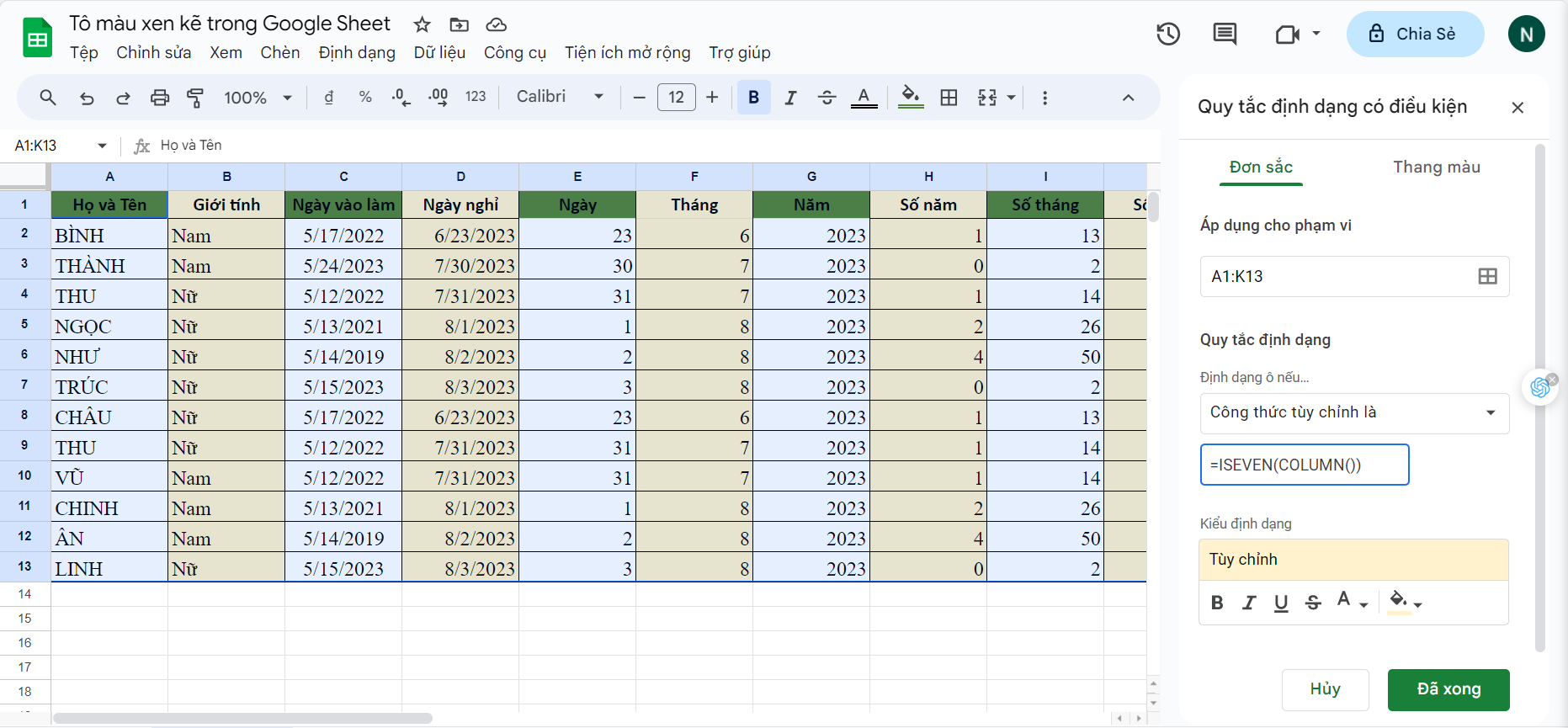 8 Cách Tô Màu Có Điều Kiện Thông Minh Trong Excel (conditional formatting)  3/2024