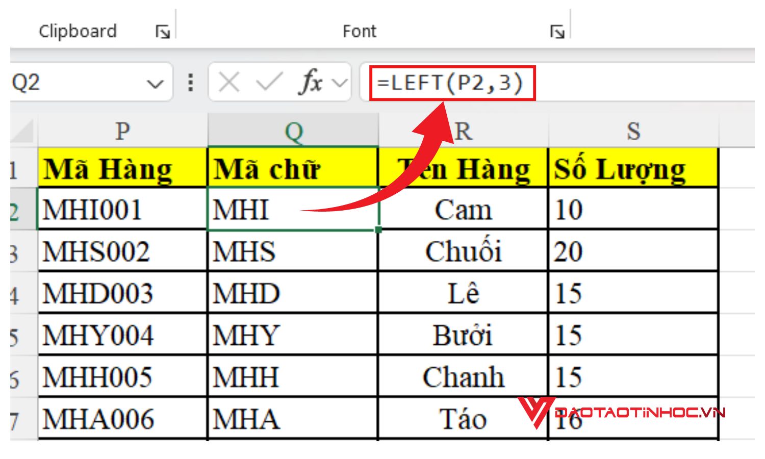 Hàm LEFT lấy ký tự có điều kiện