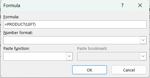 Hàm nhân trong Word 2
