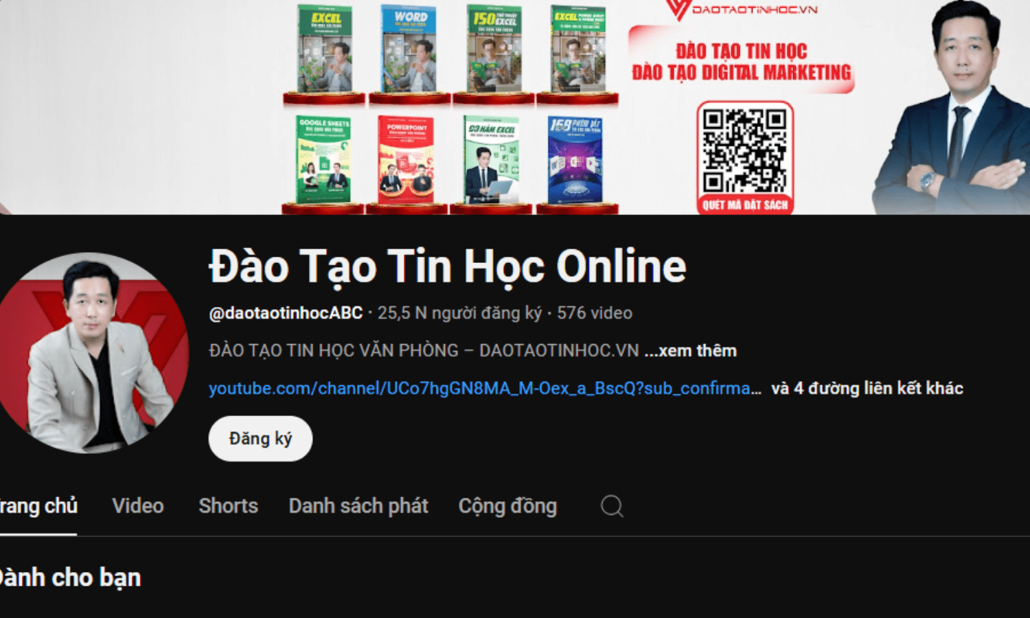 Kênh Youtube của Daotaotinhoc