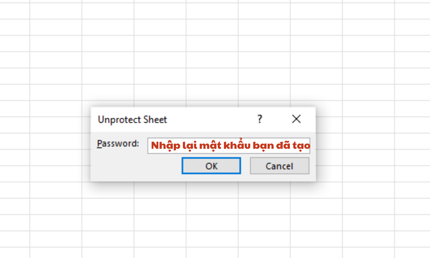Mở khóa dữ liệu trên Excel