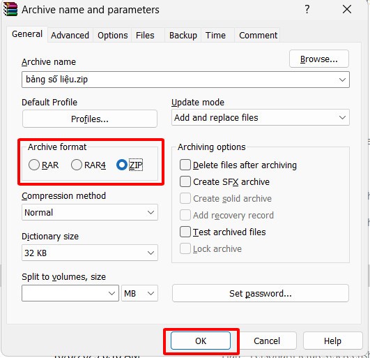 Nén file excel dạng Zip để giảm dung lượng file excel