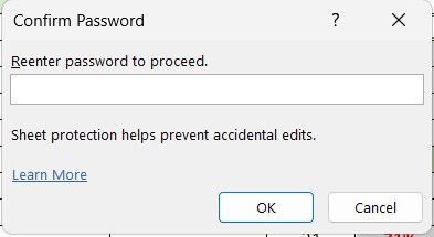 Nhập mật khẩu lần nữa để xác nhận khóa ô trong excel