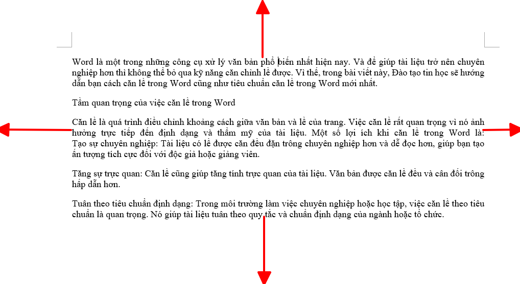 Tiêu chuẩn căn lề trong Word