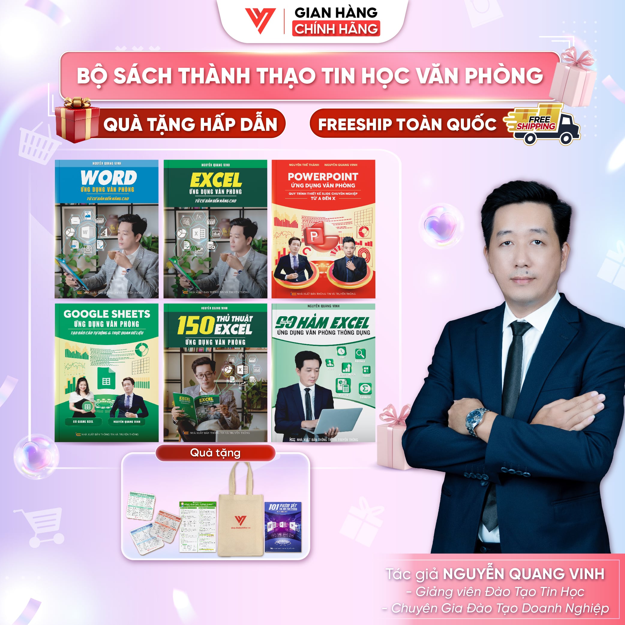 Bộ 6 Sách 90 Hàm - Excel - Word - 150 TT - Powerpoint - Google Sheets