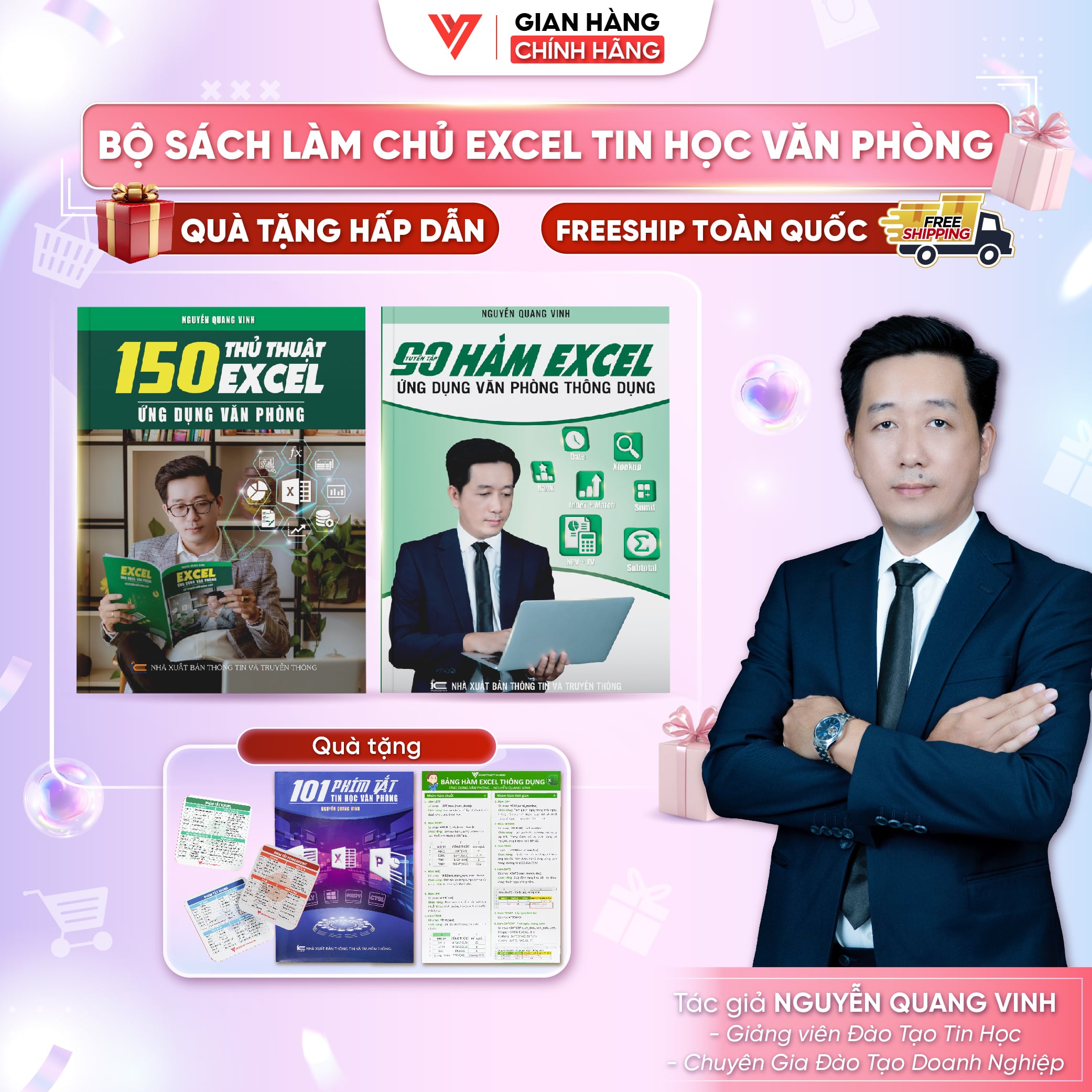 Bộ 2 Sách 90 Hàm Excel Và 150 Thủ Thuật Excel Ứng Dụng Văn Phòng