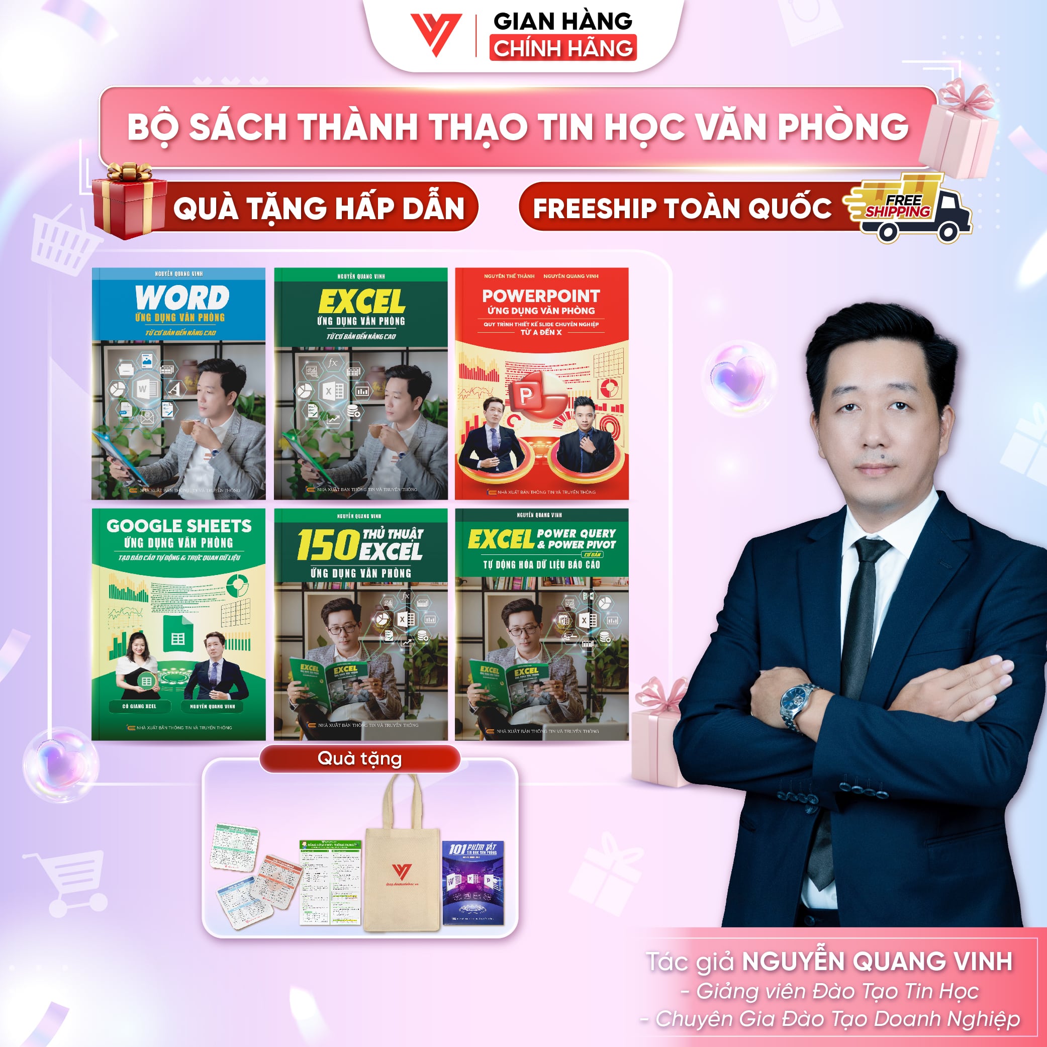 Bộ 6 Sách Word - Excel - PowerPoint - Google Sheets - 150 TT - Power Query ứng dụng văn phòng