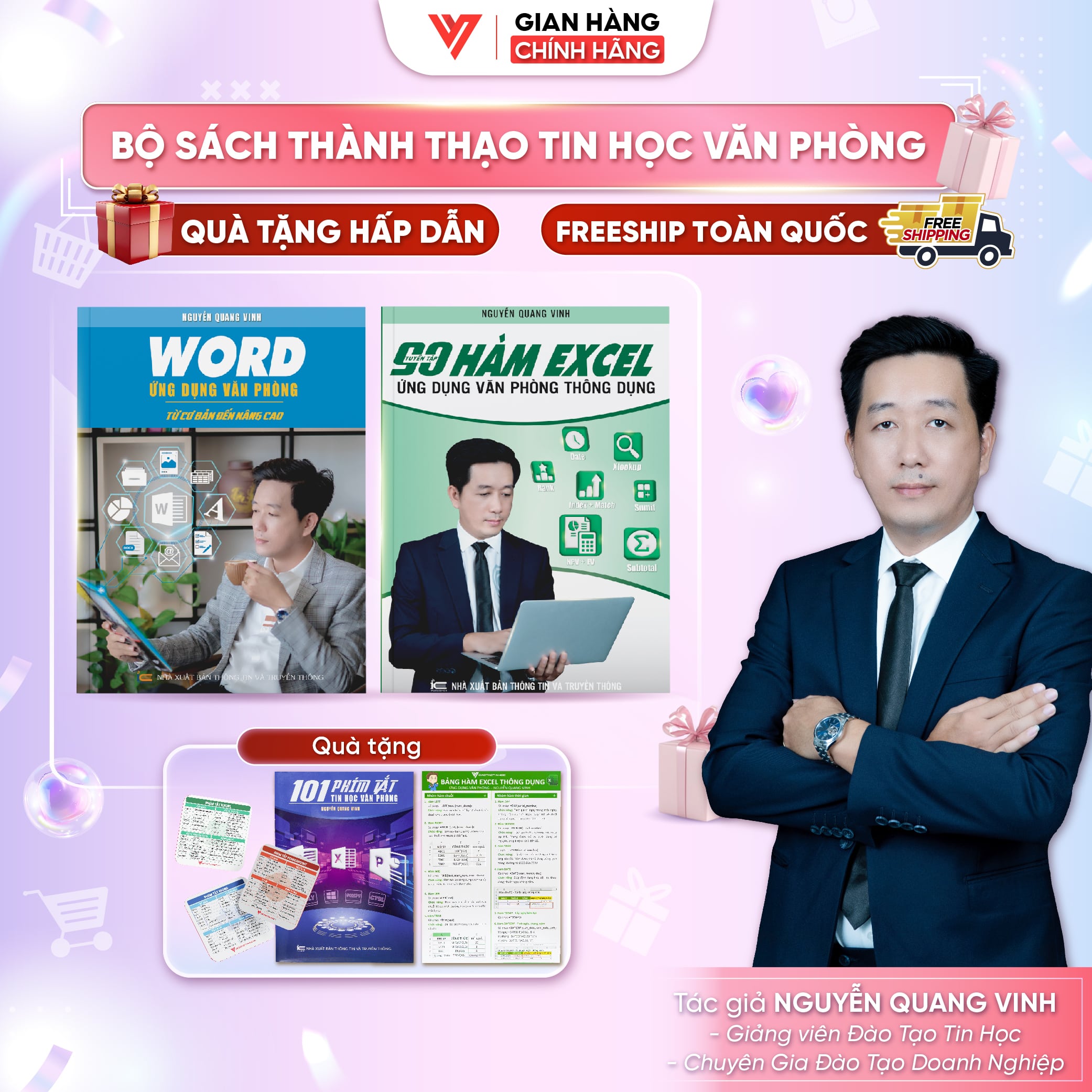 Bộ 2 sách Word Ứng dụng Văn Phòng Từ Cơ Bản Đến Nâng Cao và 90 Hàm Excel Thông Dụng