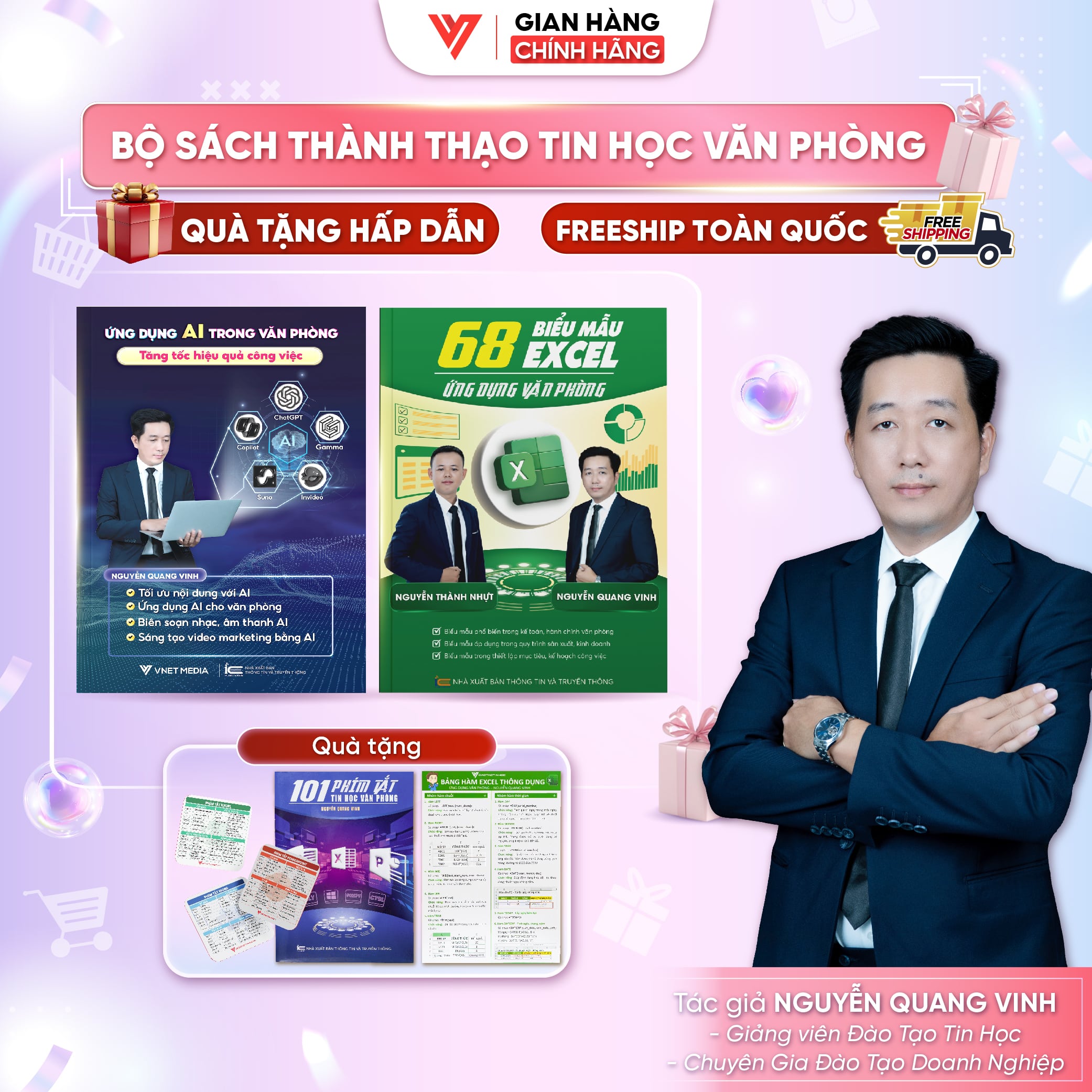 Bộ 2 Sách Ứng Dụng AI Trong Văn Phòng và 68 Biểu Mẫu Excel