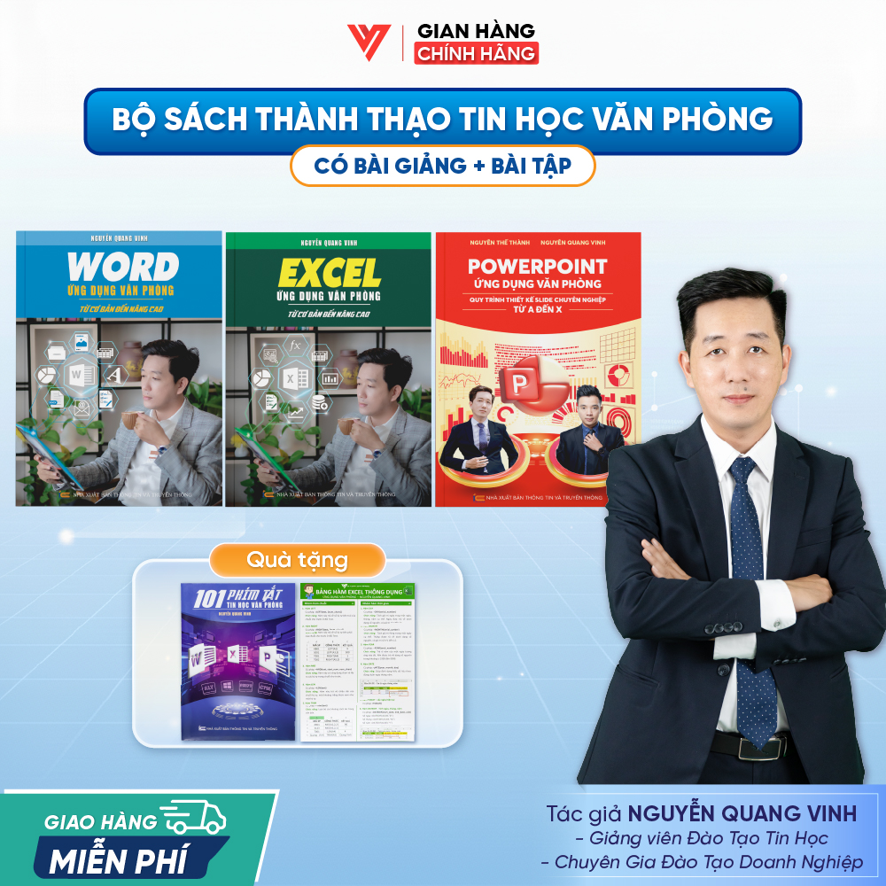 Bộ 3 sách Word - Excel - PowerPoint Ứng Dụng Văn Phòng