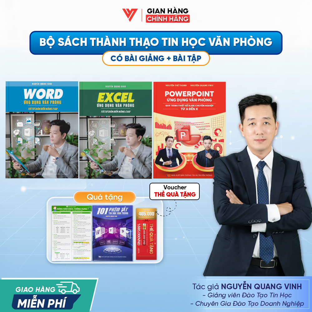 Bộ 3 sách Word - Excel - PowerPoint Ứng Dụng Văn Phòng
