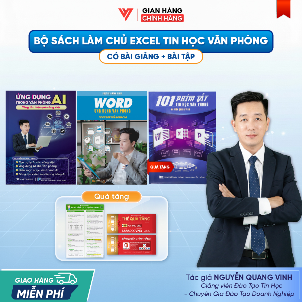 Bộ 2 Sách Ứng Dụng AI Và Word Từ Cơ Bản Đến Nâng Cao Ứng Dụng Văn Phòng