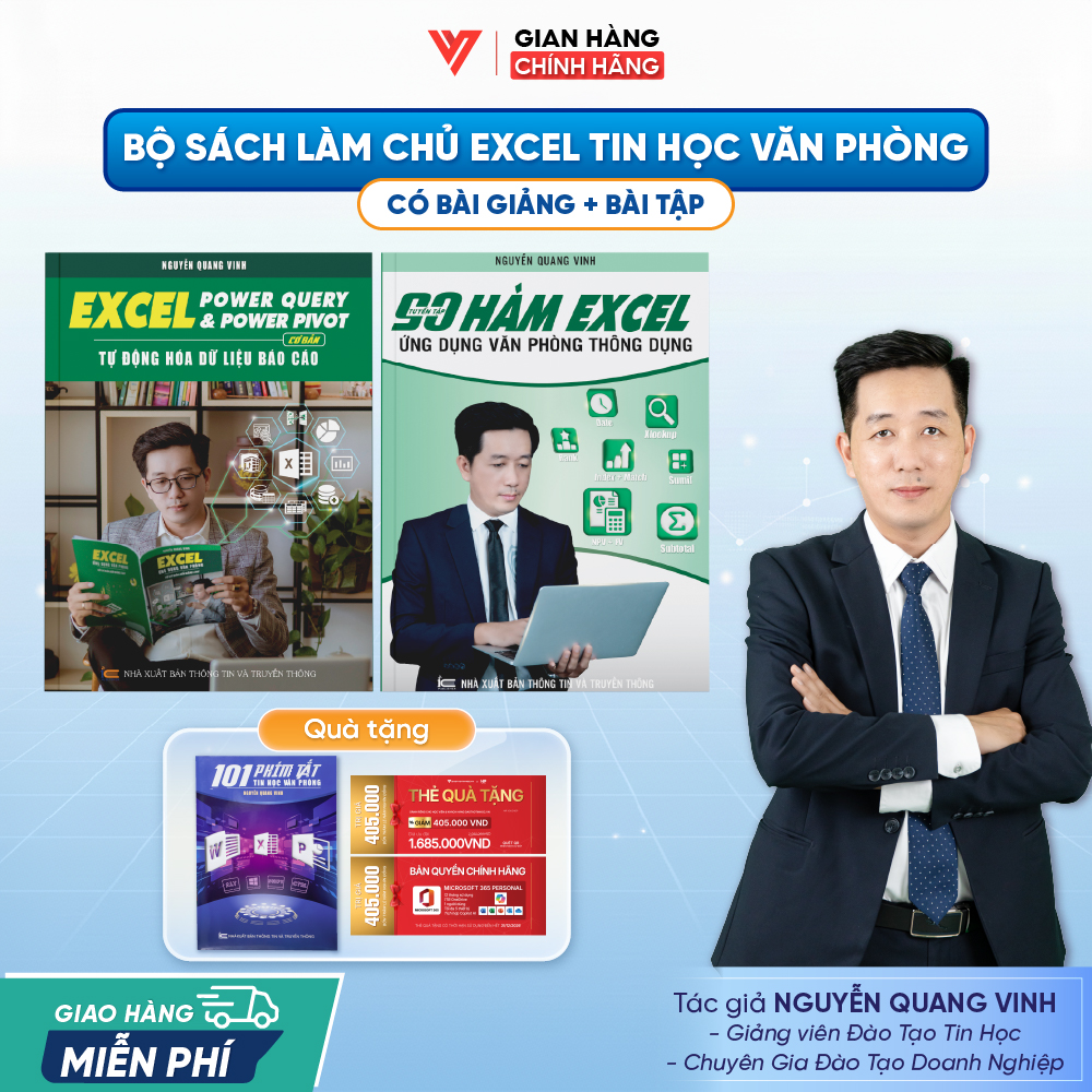 Bộ 2 Sách 90 Hàm Excel Và Excel Power Query & Power Pivot Ứng Dụng Văn Phòng