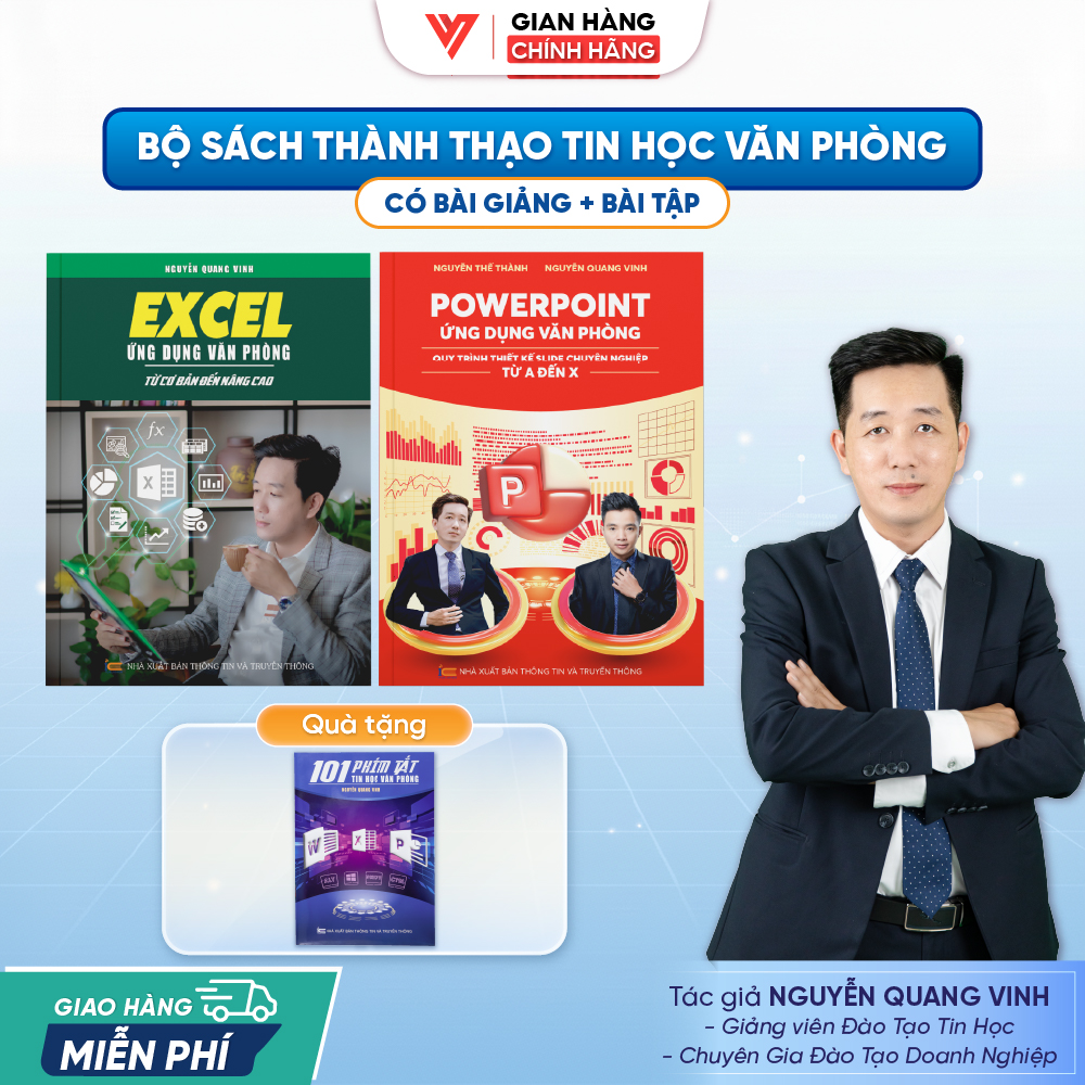 Bộ 2 Sách Excel - PowerPoint Ứng Dụng Văn Phòng
