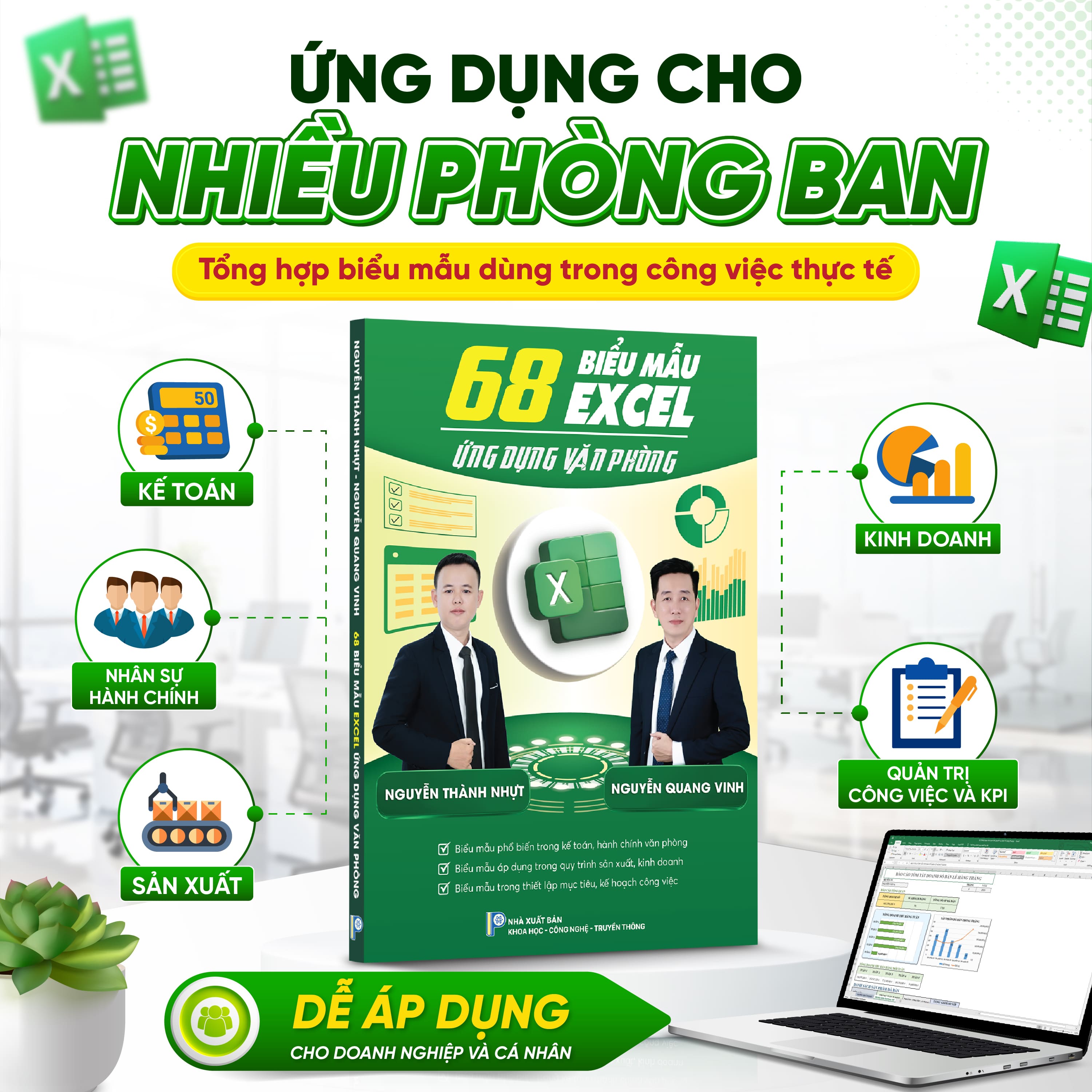 Sách 68 Biểu Mẫu Excel Ứng Dụng Văn Phòng - D08