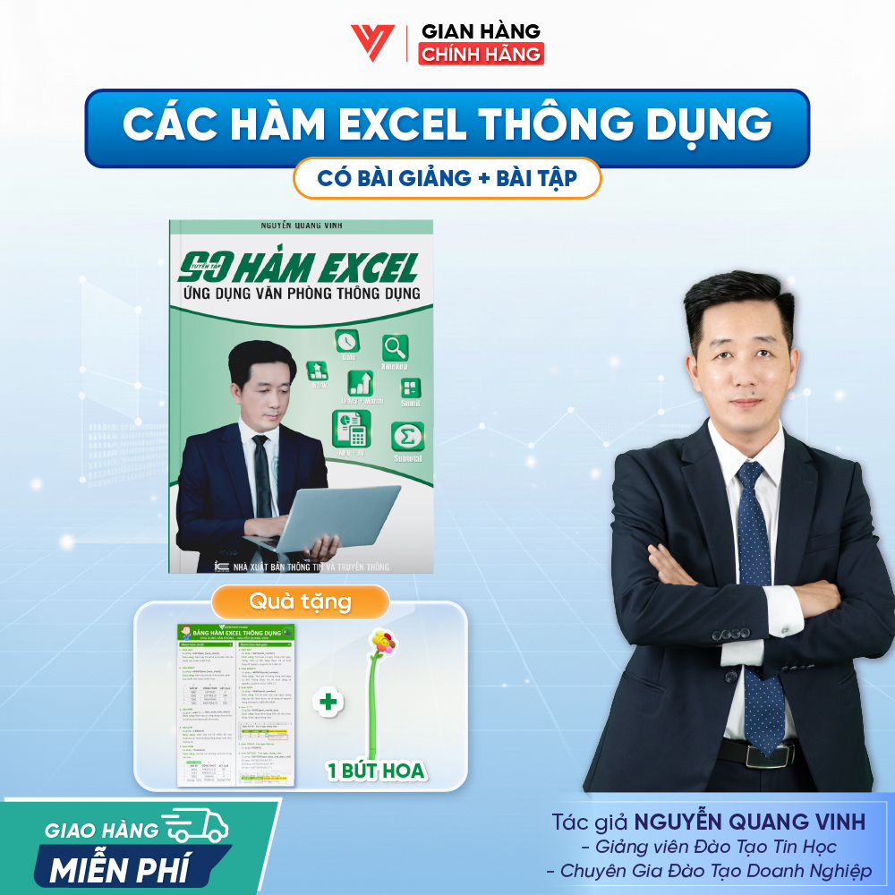 Sách 90 Hàm Excel Ứng Dụng Văn Phòng Thông Dụng