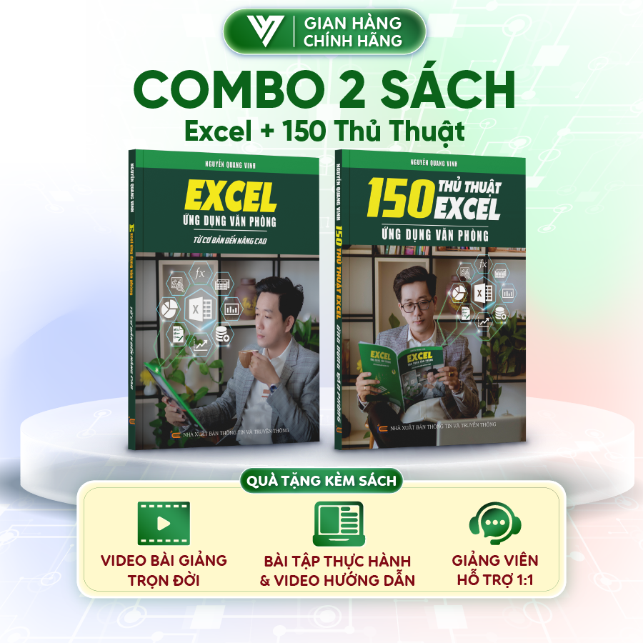 Bộ 2 Sách Excel Và 150 Thủ Thuật Ứng Dụng Văn Phòng Từ Cơ Bản Đến Nâng Cao
