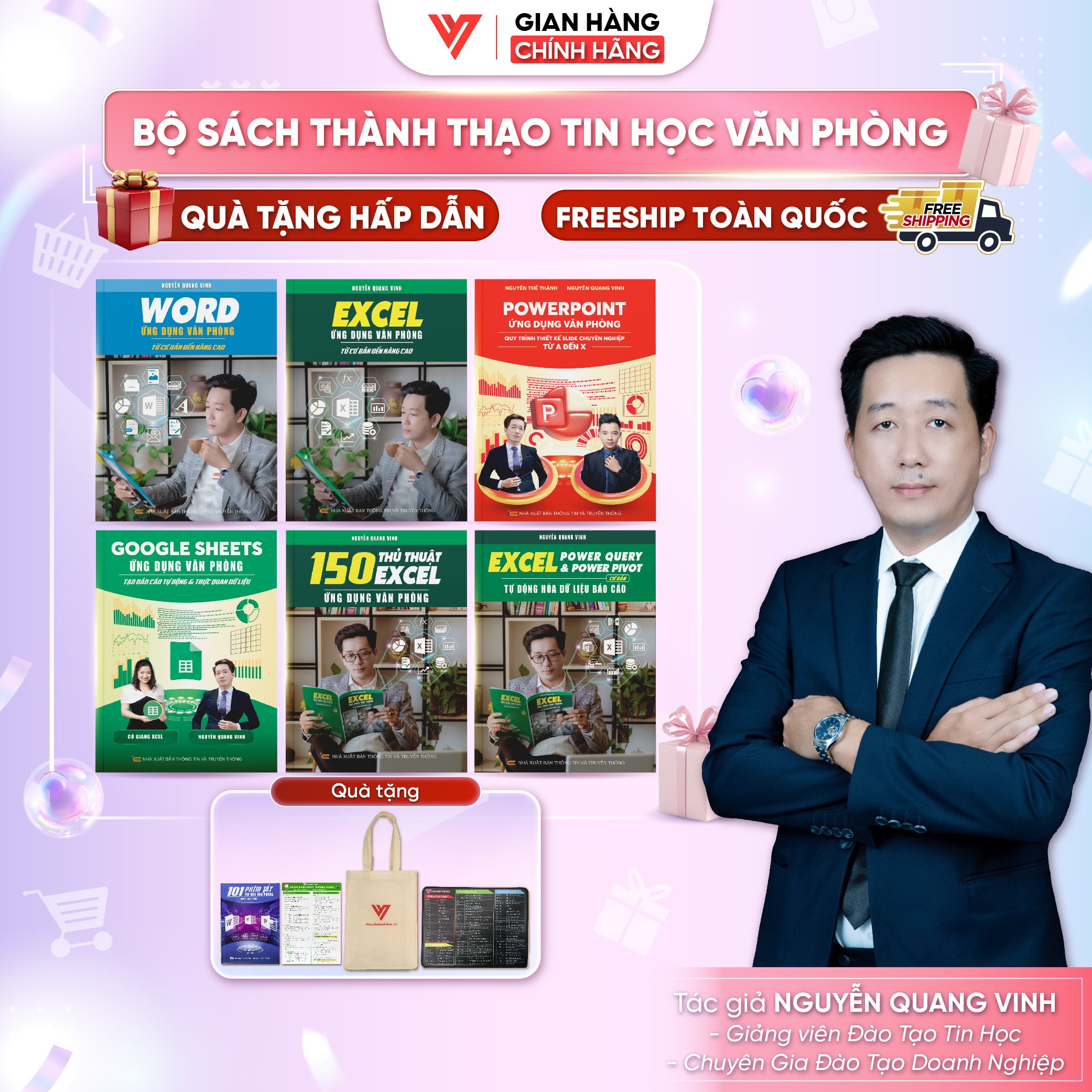 Bộ 6 Sách Word - Excel - PowerPoint - Google Sheets - 150 TT - Power Query ứng dụng văn phòng