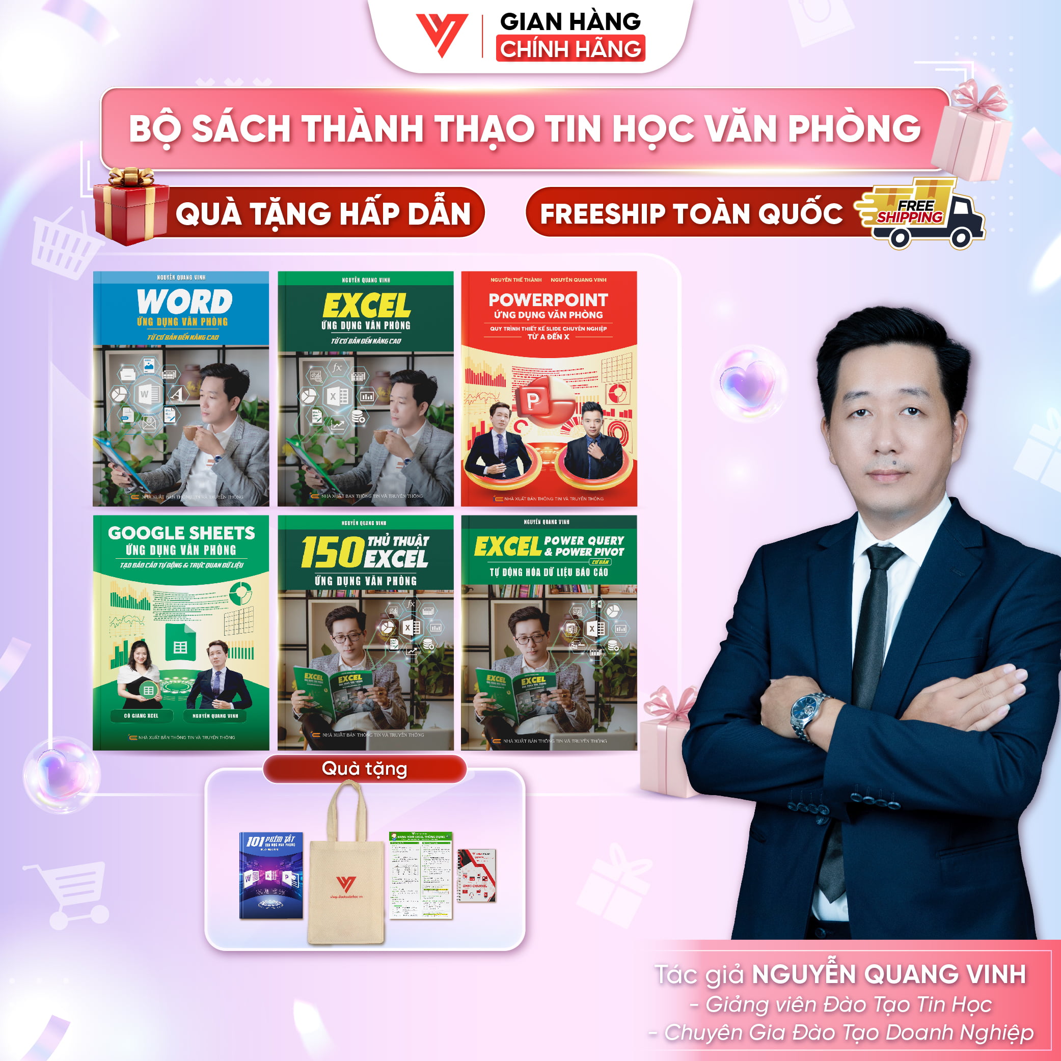 Bộ 6 Sách Word - Excel - PowerPoint - Google Sheets - 150 TT - Power Query ứng dụng văn phòng