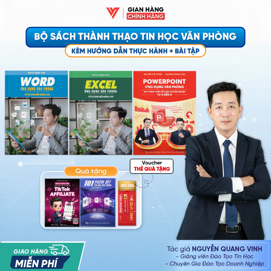 Bộ 3 sách Word - Excel - PowerPoint Ứng Dụng Văn Phòng