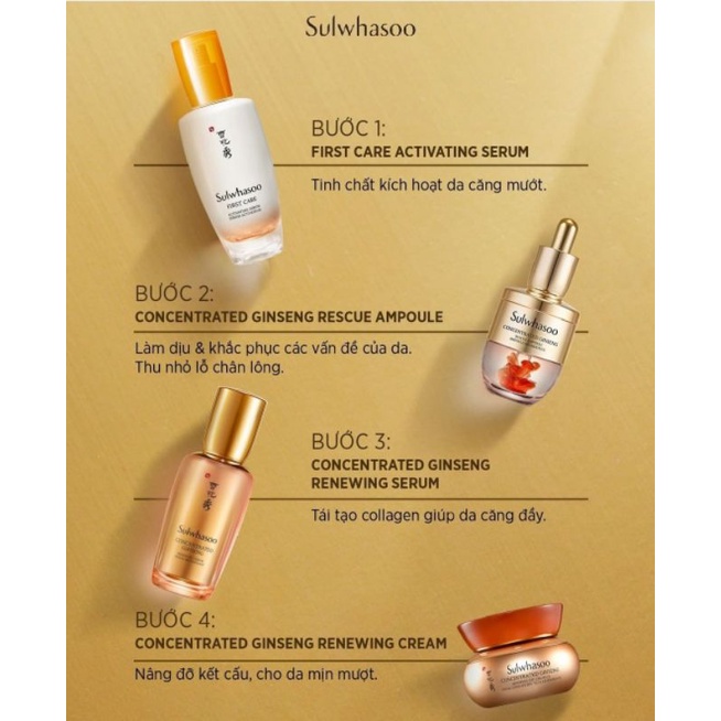 Tinh chất nhân sâm sulwhasoo phục hồi giải cứu làn da tức thì Concentrated Ginseng Rescue Ampoule 20g