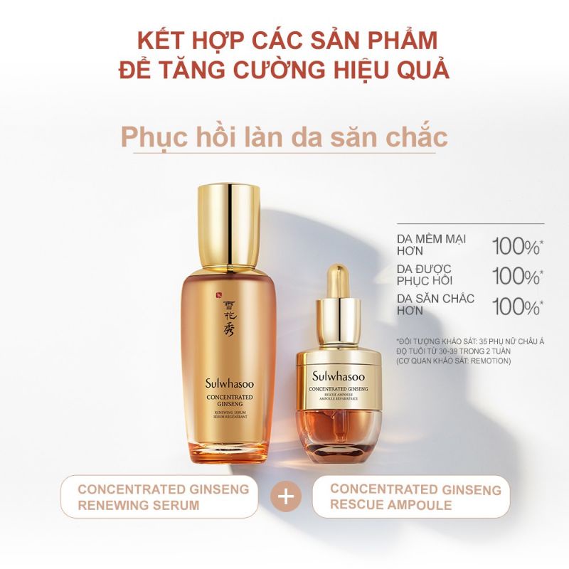 Tinh chất nhân sâm sulwhasoo phục hồi giải cứu làn da tức thì Concentrated Ginseng Rescue Ampoule 20g