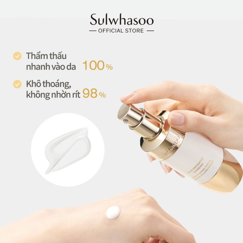 Tinh Chất Dưỡng Trắng Da Chuyên sâu ,  Căng Mướt Từ Nhân Sâm SULWHASOO CONCENTRATED GINSENG BRIGHTENING SERUM 50ML