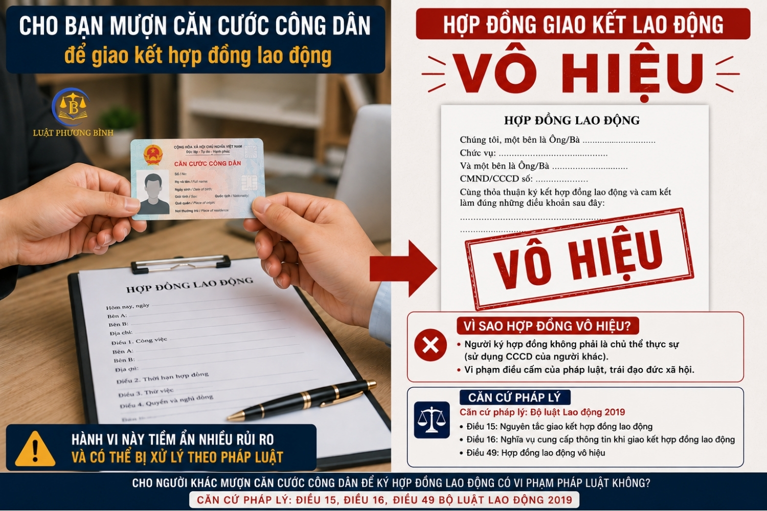 Cho người khác mượn căn cước công dân để ký hợp đồng lao động có vi phạm pháp luật không?