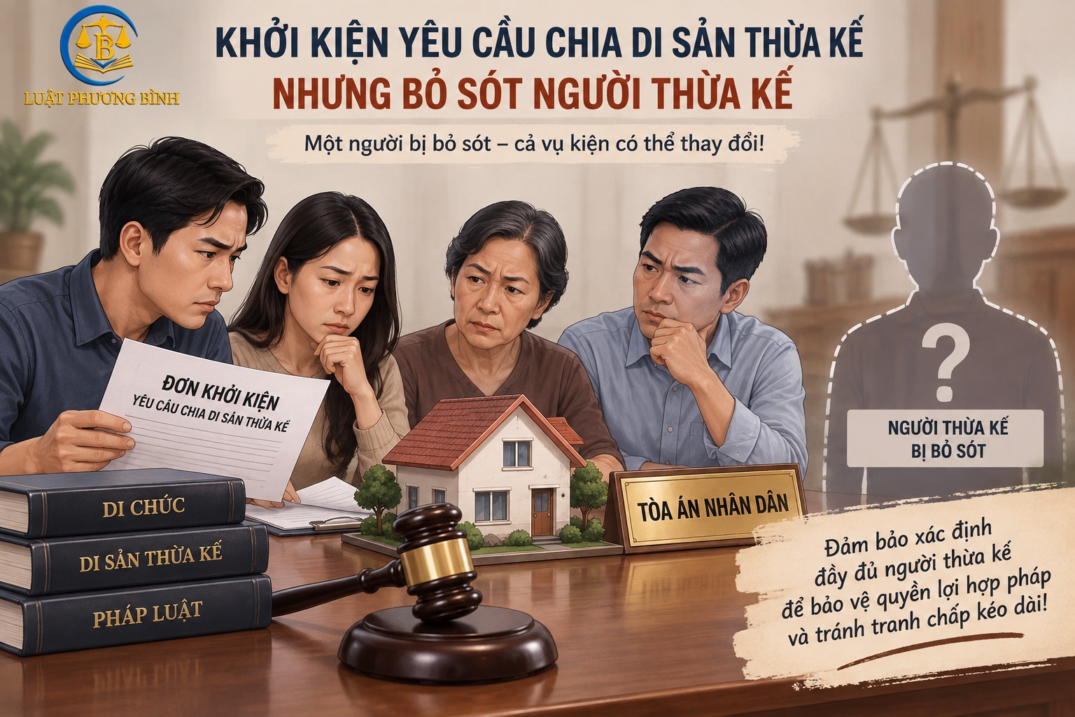 Khởi kiện yêu cầu chia di sản thừa kế nhưng bỏ sót người thừa kế (trang)