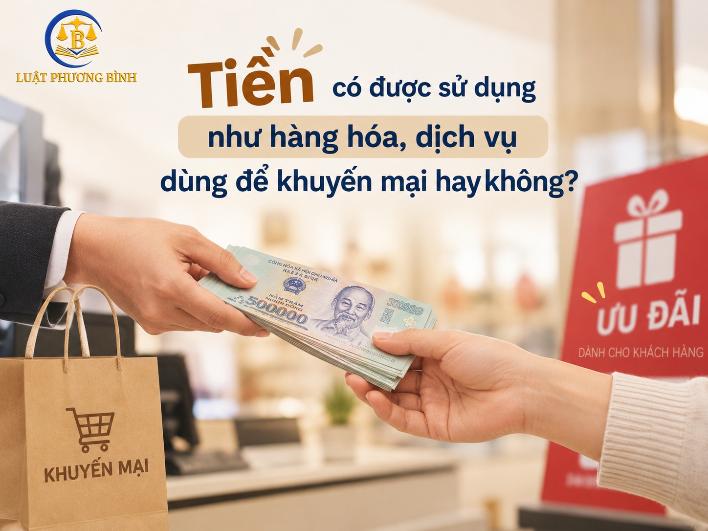 Tiền có được sử dụng như hàng hóa, dịch vụ dùng để khuyến mại hay không?