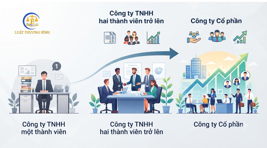 Khi nào công ty TNHH một thành viên nên chuyển đổi thành công ty TNHH hai thành viên trở lên hay công ty cổ phần?