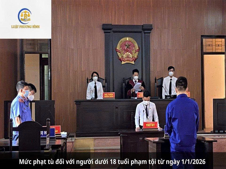 Mức hình phạt tù đối với người dưới 18 tuổi phạm tội kể từ 1/1/2026