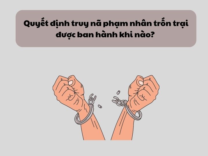 Quyết định truy nã phạm nhân trốn trại được ban hành khi nào?