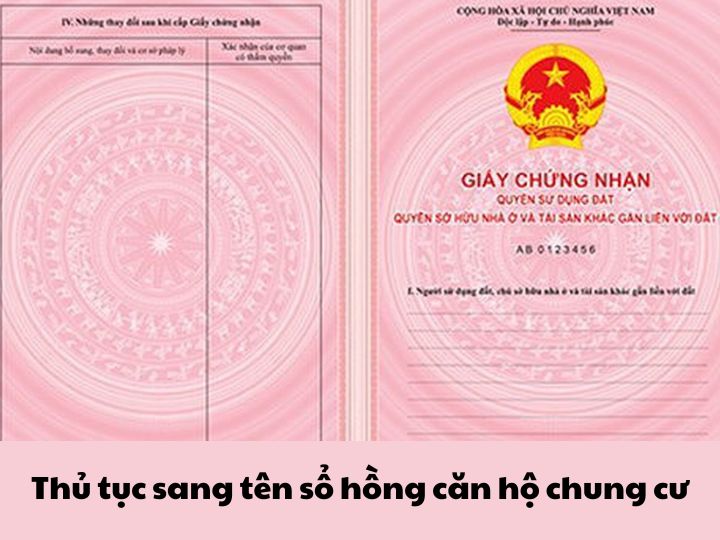 Thủ tục sang tên sổ hồng căn hộ chung cư