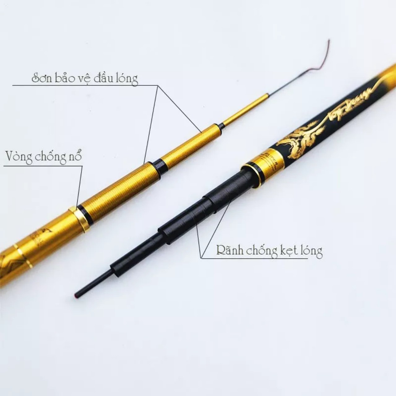 Cần câu đài 6H Kim Long tặng kèm ngọn phụ